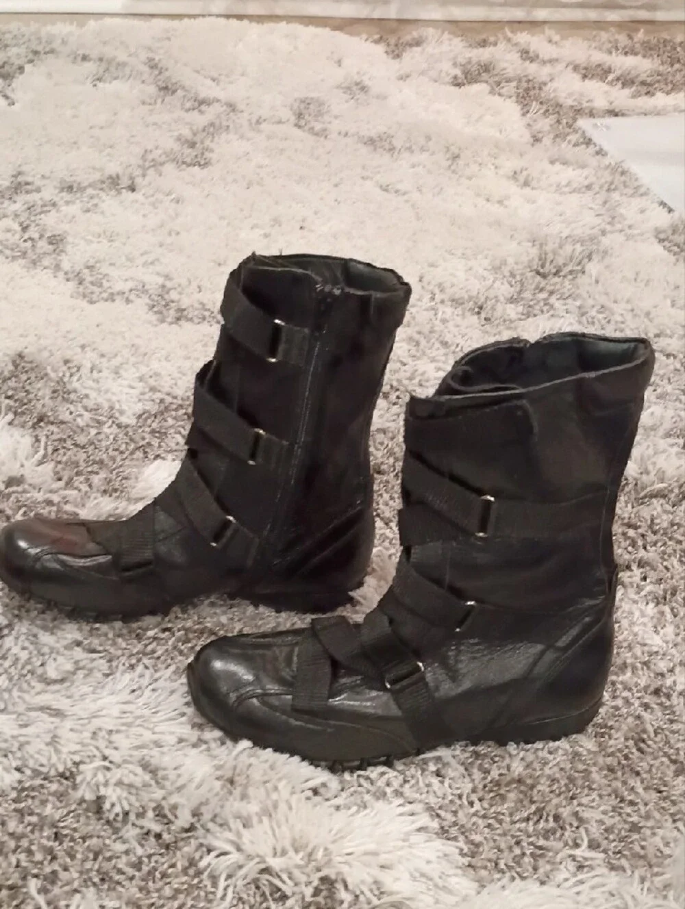 Women's Black Strappy Ankle Booties - Tactical-Inspired Design